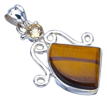 StarGems® Natural Tiger Eye Citrine Handmade 925 Sterling Silver Pendant 1.5" F3910