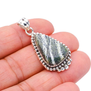 StarGems® Natural Seraphinite Handmade 925 Sterling Silver Pendant 1.5" F4689