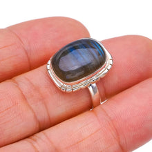 StarGems  Natural Labradorite Handmade 925 Sterling Silver Ring 7.5 F2623