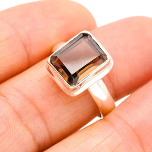 StarGems® Natural Smoky Quartz Handmade 925 Sterling Silver Ring 8.5 E9183