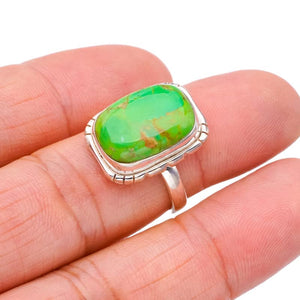 StarGems® Natural Turquoise Handmade 925 Sterling Silver Ring 6.75 F3160