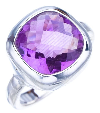 StarGems  Natural Amethyst Handmade 925 Sterling Silver Ring 5.25 F2894