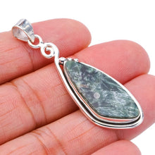 StarGems  Natural Seraphinite Handmade 925 Sterling Silver Pendant 2" F4301