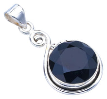 StarGems  Natural Black Onyx Handmade 925 Sterling Silver Pendant 1.5" F4411