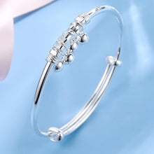StarGems® Adjustable Bell Handmade 999 Sterling Silver Bangle Bracelet For Women Cb0201