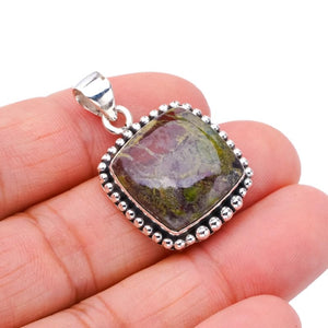 StarGems® Natural Blood Stone Handmade 925 Sterling Silver Pendant 1.25" F4734