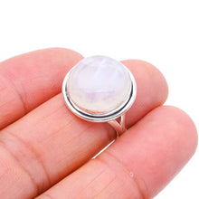 StarGems® Natural Moonstone Handmade 925 Sterling Silver Ring 6 F0701