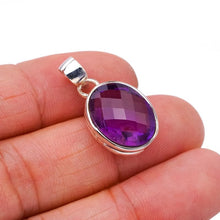 StarGems  Natural Amethyst Handmade 925 Sterling Silver Pendant 1" F5332