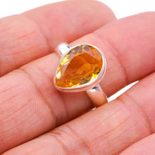 StarGems  Natural Citrine Handmade 925 Sterling Silver Ring 8.5 F0346