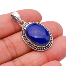 StarGems  Natural Lapis Lazuli Handmade 925 Sterling Silver Pendant 1.5" F5371