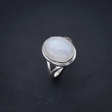 StarGems  Natural Moonstone Handmade 925 Sterling Silver Ring 5 F2515