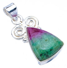 StarGems  Natural Ruby Zoisite Handmade 925 Sterling Silver Pendant 1.25" F4644