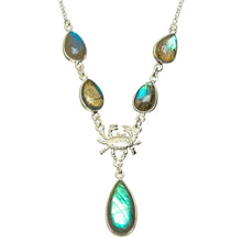 StarGems  Natural Blue Fire Labradorite Handmade Unique 925 Sterling Silver Necklace 16.25+1.25" A3150