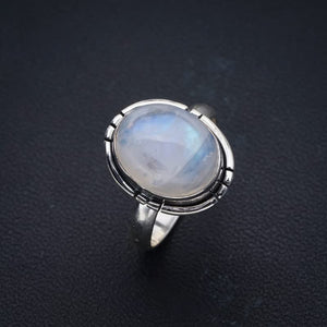 StarGems  Natural Moonstone Handmade 925 Sterling Silver Ring 5.75 F0624