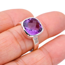 StarGems  Natural Amethyst Handmade 925 Sterling Silver Ring 8.25 F2893