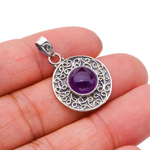 StarGems  Natural Amethyst Handmade 925 Sterling Silver Pendant 1.25" F5350