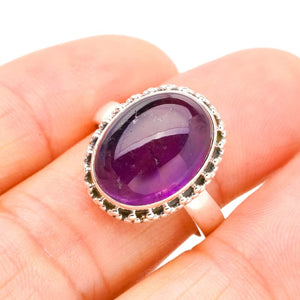 StarGems  Natural Amethyst Handmade 925 Sterling Silver Ring 9 E9234