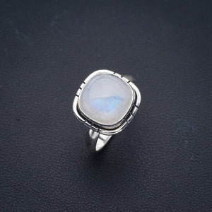 StarGems® Natural Moonstone Handmade 925 Sterling Silver Ring 4.75 F0748