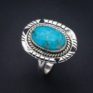 StarGems  Natural Turquoise Pigeon Handmade 925 Sterling Silver Ring 11 F2304