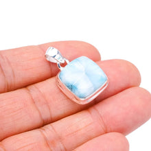 StarGems  Natural Larimar Handmade 925 Sterling Silver Pendant 1" F3417