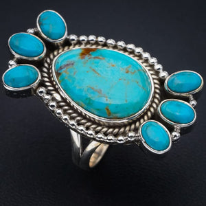 StarGems® Natural Turquoise Handmade 925 Sterling Silver Ring 9.5 F0481