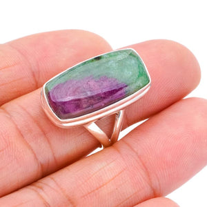 StarGems® Natural Ruby Zoisite Handmade 925 Sterling Silver Ring 7.75 F1328