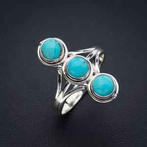 StarGems  Natural Turquoise Handmade 925 Sterling Silver Ring 10.5 F0477