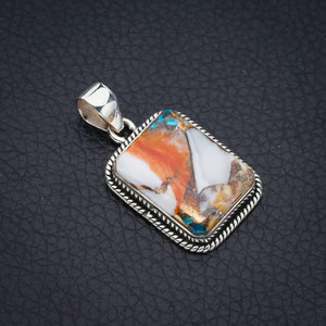 StarGems® Natural Copper Chalcedony Handmade 925 Sterling Silver Pendant 1.5" F3776