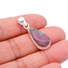 StarGems  Natural Ruby Zoisite Handmade 925 Sterling Silver Pendant 1.25" F4634