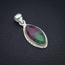 StarGems  Natural Ruby Zoisite Handmade 925 Sterling Silver Pendant 1.5" F4654