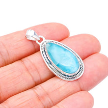 StarGems® Natural Larimar Handmade 925 Sterling Silver Pendant 1.5" F3379