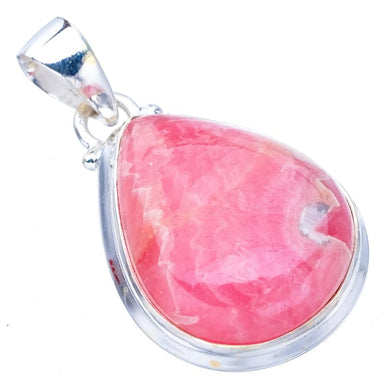 StarGems  Natural Rhodochrosite Handmade 925 Sterling Silver Pendant 1.25