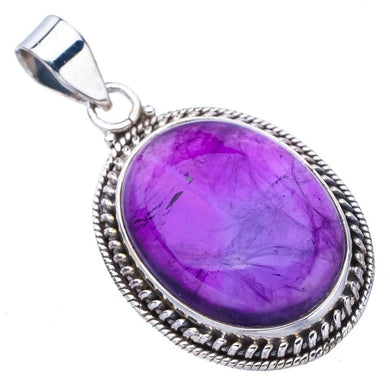 StarGems® Natural Amethyst Handmade 925 Sterling Silver Pendant 1.5