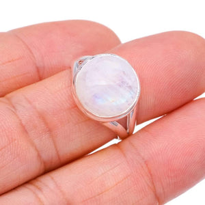 StarGems® Natural Moonstone Handmade 925 Sterling Silver Ring 8 F2593