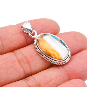 StarGems  Natural Copper Chalcedony Handmade 925 Sterling Silver Pendant 1.5" F3729