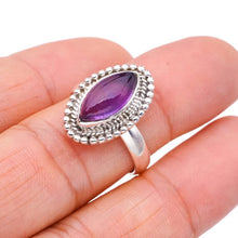 StarGems  Natural Amethyst Handmade 925 Sterling Silver Ring 8 F2841