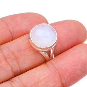 StarGems  Natural Moonstone Handmade 925 Sterling Silver Ring 7 F2556