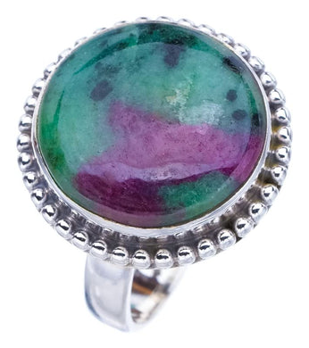 StarGems  Natural Ruby Zoisite Handmade 925 Sterling Silver Ring 8 F1636