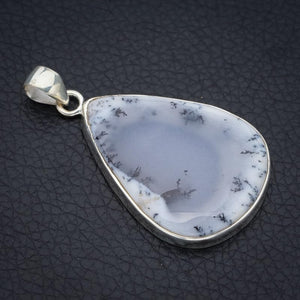 StarGems  Natural Dendritic Opal Handmade 925 Sterling Silver Pendant 2" F3826