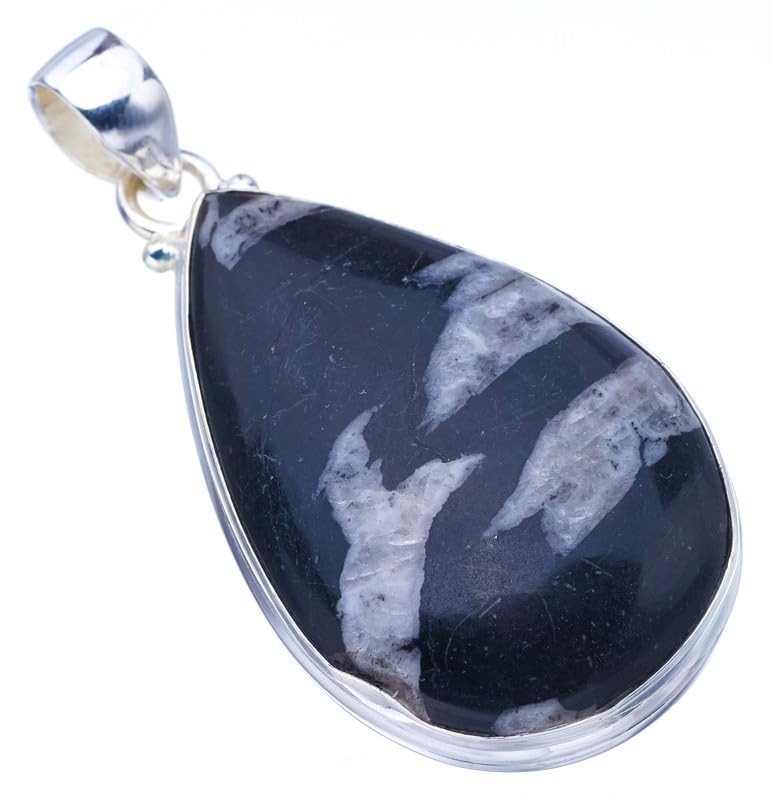 StarGems  Natural Septarian Geode Handmade 925 Sterling Silver Pendant 2