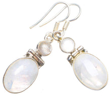 StarGems  Natural Rainbow Moonstone Handmade Unique 925 Sterling Silver Earrings 1.5" X4795