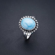 StarGems® Natural Larimar Handmade 925 Sterling Silver Ring 7.75 F0263