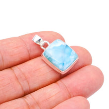 StarGems® Natural Larimar Handmade 925 Sterling Silver Pendant 1" F3482