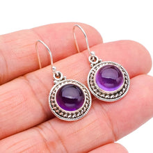 StarGems  Natural Amethyst Handmade 925 Sterling Silver Earrings 1.25" F5602