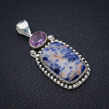 StarGems® Natural Sodalite Amethyst Handmade 925 Sterling Silver Pendant 1.75" F4994