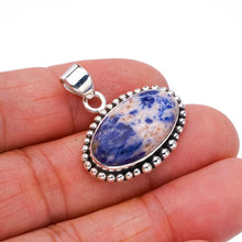 StarGems  Natural Sodalite Handmade 925 Sterling Silver Pendant 1.25" F4992