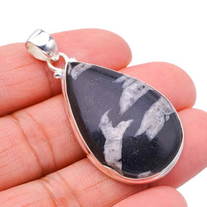 StarGems  Natural Septarian Geode Handmade 925 Sterling Silver Pendant 2" F5401