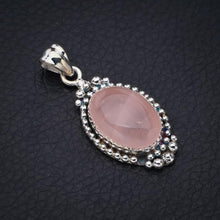 StarGems  Natural Rose Quartz Handmade 925 Sterling Silver Pendant 1.5" F5297