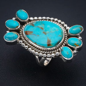 StarGems  Natural Turquoise Handmade 925 Sterling Silver Ring 6.25 F0445