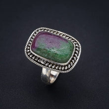 StarGems  Natural Ruby Zoisite Handmade 925 Sterling Silver Ring 7.25 F1607